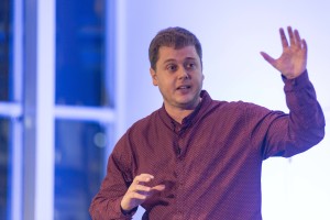 James Makinson presenting his talk at the FameLab Australia National Final in May. Credit: OK-White Lane © International FameLab