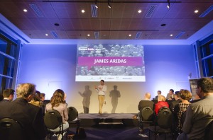 James Aridas presenting his talk at the FameLab Australia National Final in May. Credit: OK-White Lane © International FameLab