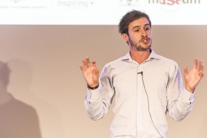 James Aridas presenting his talk at the FameLab Australia National Final in May. Credit: OK-White Lane © International FameLab