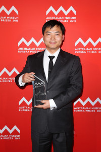 SYDNEY, AUSTRALIA - AUGUST 26:  Dacheng Tao wins the 'Scopus Eureka Prize for Excellence in International Scientific Collaboration' at the Australian Museum Eureka Prizes 2015 at Sydney Town Hall on August 26, 2015 in Sydney, Australia.  (Photo by Brendon Thorne/Getty Images)