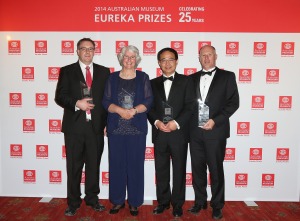 The Hendra Virus Research Team with their Eureka Prize for Infectious Diseases Research. (Mark Metcalfe/Getty Images)