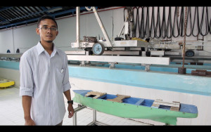 Investigating how water flows around a ship while clean, or coated in algae and barnacles, will help show where energy is being wasted. Credit: Nadia Astari