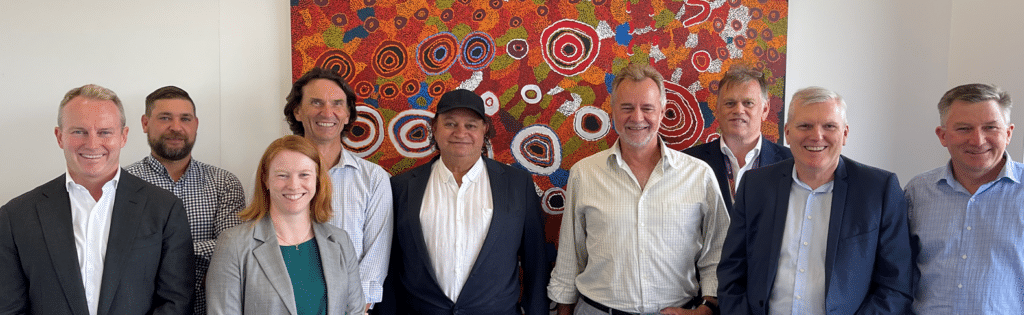 
 

Attendees supporting the historic Trioda Wilingi signing ceremony at the University of Queensland (credit Colin Saltmere AM)
L to R – Tim Chase (interim CEO Trioda Wilingi), Joel Saltmere (Director-Bulugudu Ltd), Dr Jane Fitzpatrick (CEO-ANFF), Paul Butler (Uniseed), Colin Saltmere AM (Director-Trioda Wilingi), Nigel Scullion (Chair-Trioda Wilingi), Prof. Alan Rowan (Director-AIBN), Dr Dean Moss (CEO-UniQuest), Michael Anglis (patent-attorney)
