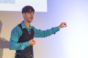 Francis Torres presents his talk at the FameLab Australia National Final. Credit: British Council/OK-White Lane