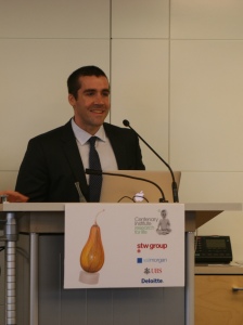 Geoff speaking at the Centenary institute Lawrence Creative Prize ceremony at UBS in Sydney