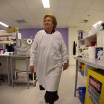 Professor Ruth Bishop in the Rotavirus lab (Credit: Stepping Stone Pictures)