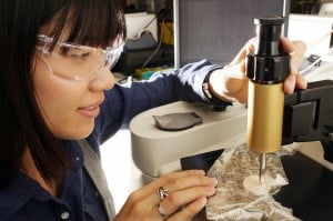 Dr Sherri Hsu from the University of Queensland working on the degradable polyolefin project (Credit: Suzie Prestwidge Photography)