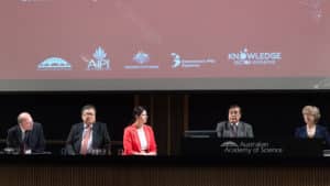 Dr Bambang PS Brodjonegoro, Indonesia’s Minister of National Development Planning addresses teh Australia-Indonesia Science Symposium (credit: Bradley Cummings)