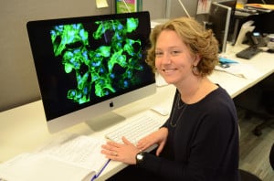 Dr Kathryn Davidson at work in the laboratory Dr Kathryn Davidson at work in the laboratory