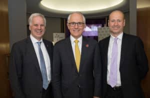 Tony Cunningham, Prime Minister Malcolm Turnbull, and Doug Hilton (Credit: AAMRI/Andrew Taylor Photographer)