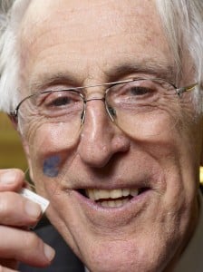 Graeme Clark with brain stem sample