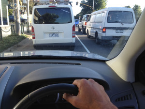 View through a car windscreen